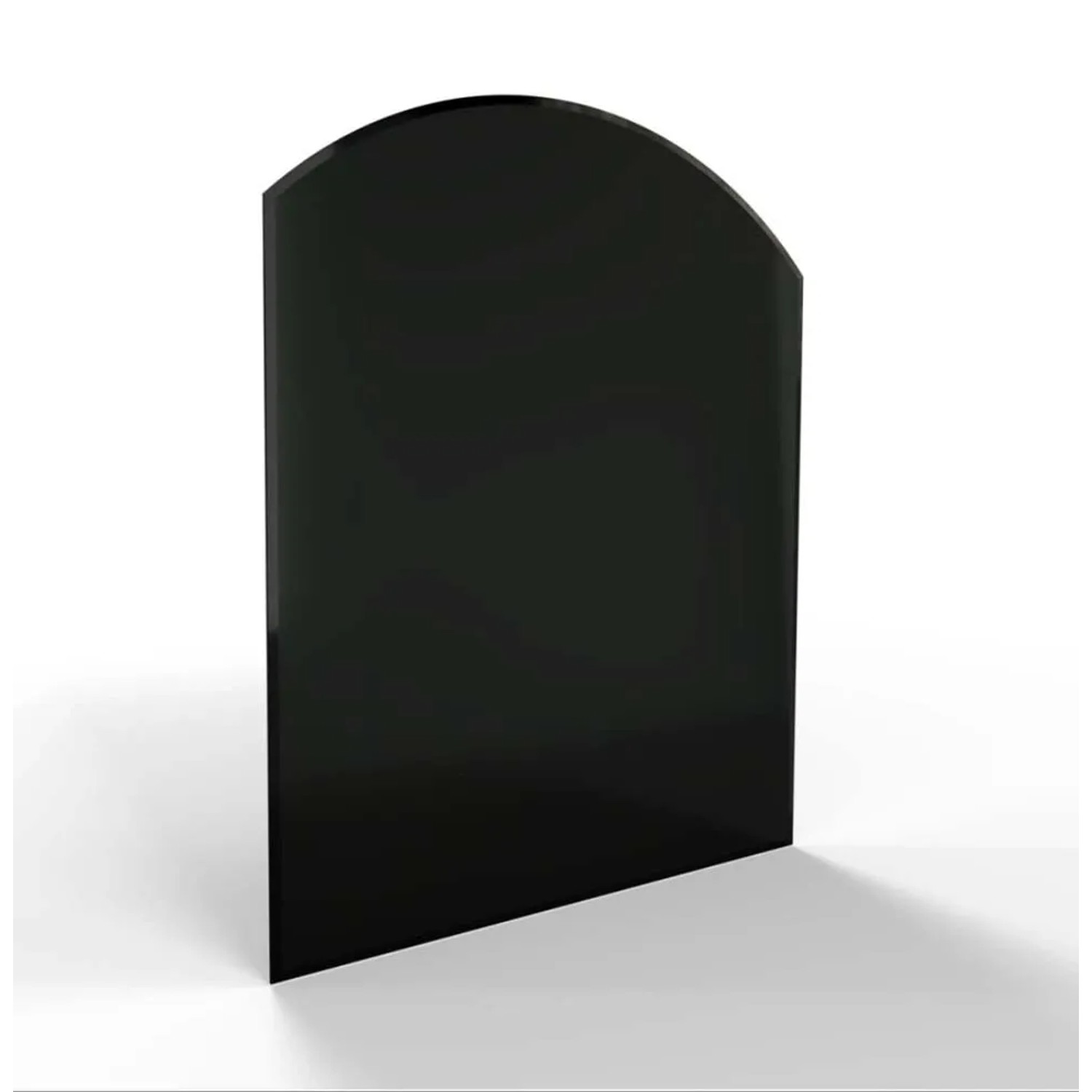 E-shop HS Flamingo Sklo pod kachle oblúk R725, čierne, 1000 x 1200 x 6 mm