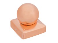 Kryt stĺpika štvorcový s guľou, meď s acetylcelulózovou úpravou 71 mm x 71 mm Kryt stĺpika štvorcový s guľou, meď s acetylcelulózovou úpravou 71 mm x 71 mm