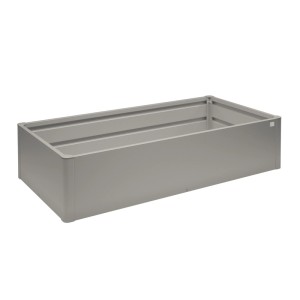 Elegantný kovový vyvýšený záhon Biohort Mini, kremenná sivá metalíza, 45 cm vysoký, na zeleninu a bylinky.