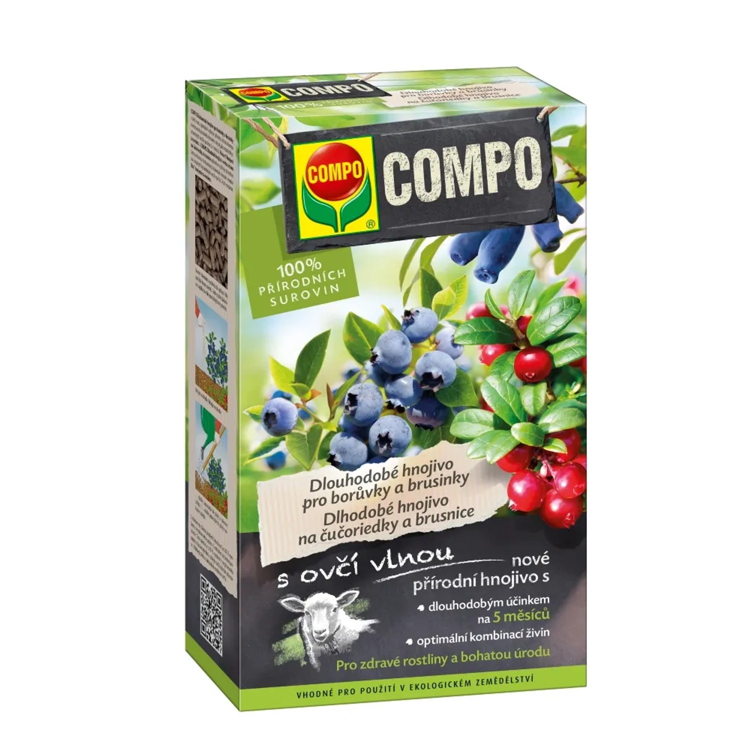 E-shop COMPO Dlhodobé hnojivo pre čučoriedky s ovčou vlnou 750 g