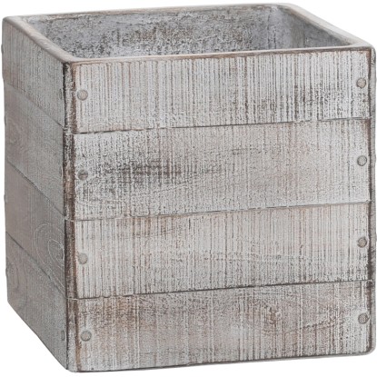 Kvetináč drevený vzhľad, svetlohnedý, 24 x 24 cm