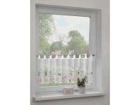 Sehlbach Vitrážová záclona s pútkami, kvety, viacfarebná, 135 x 45 cm