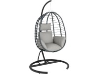 Skladacie závesné kreslo Cupertino, antracitová, 116 x 100 x 190 cm