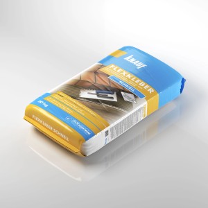 Vrece Knauf Flexkleber Schnell Sivá, 20 kg, pre vnútorné a vonkajšie obklady.