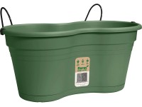 Florus Balkónový kvetináč Mediterran s držiakom, zelený, 21,5 x 27 x 36,7 cm