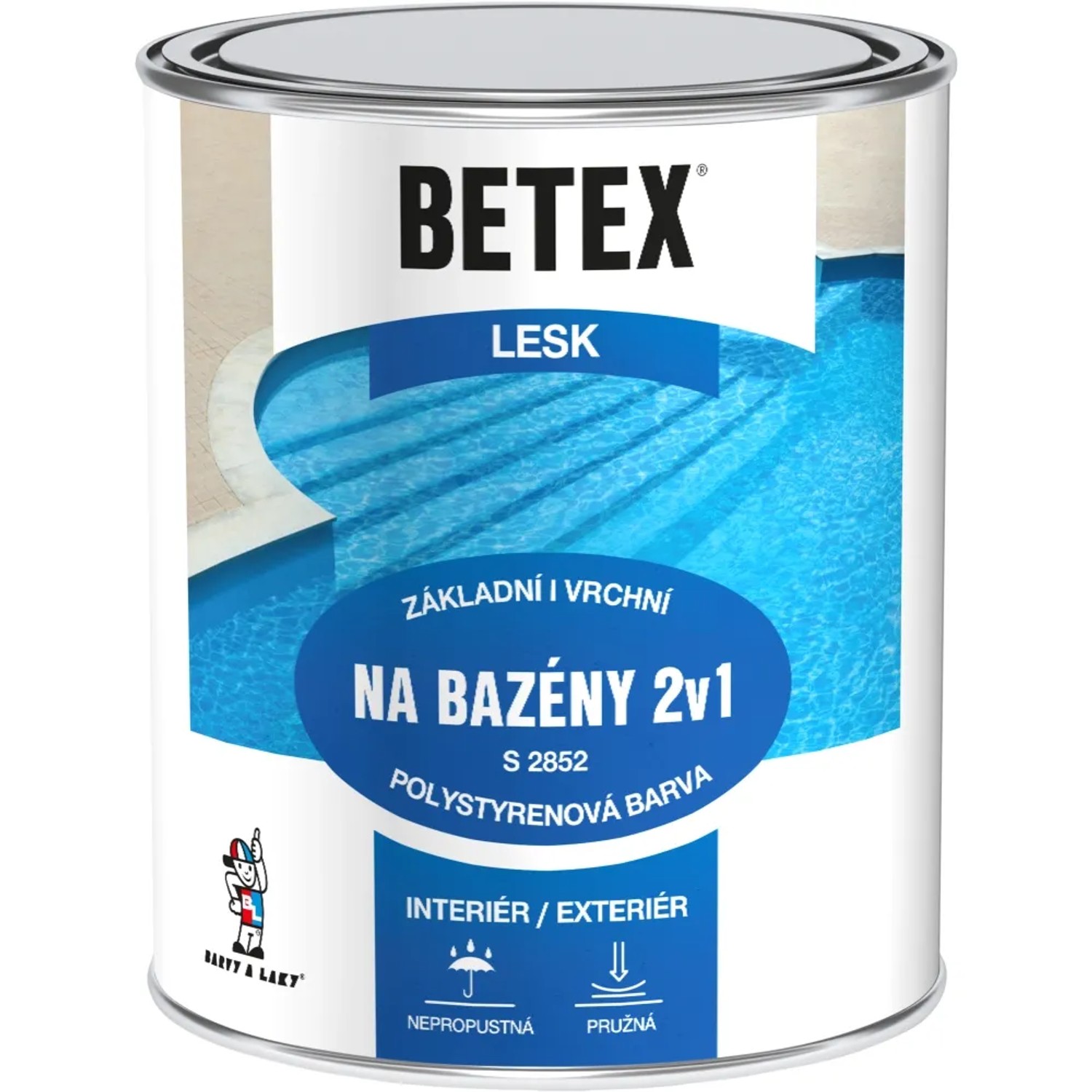 E-shop Betex 2v1 základná aj vrchná farba na bazény s2852, tmavo modrá, 1 kg