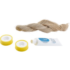 Tesniaca súprava na závity, 3-dielna: Konope, tesniaca pasta, PTFE páska pre inštalatérske a kúrenárske práce.