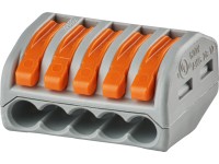 Wago Páčková spojovacia svorka 222, 5 vodičov, max. 4 mm2, 40 ks Wago Páčková spojovacia svorka 222, 5 vodičov, max. 4 mm2, 40 ks