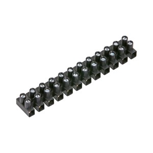 Čierna luster svorka, 12-pólová, pre káble 1,5-6 mm², 2 kusy.