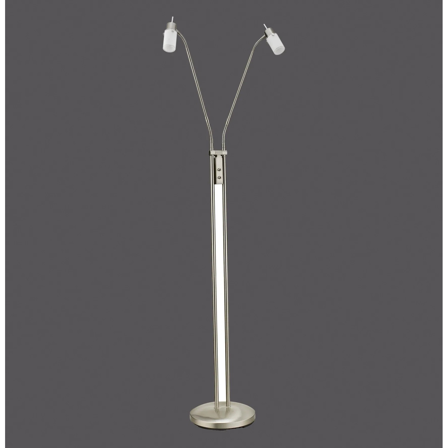 E-shop Just Light. Stojaca LED lampa Max, 2x4W, 840lm, 3000K, oceľová, pr. 25 x 161 cm