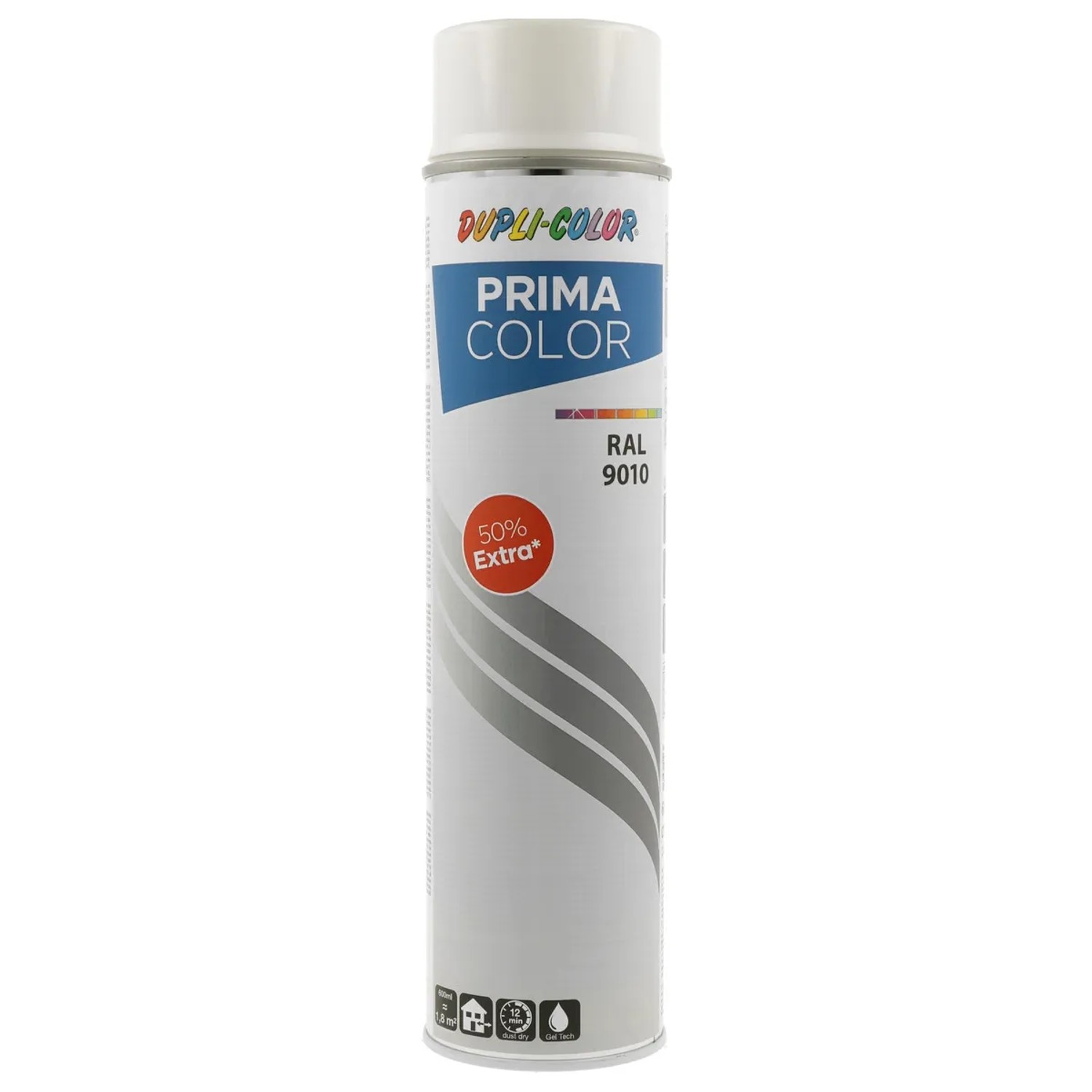 E-shop DUPLI-COLOR Uni lak v spreji PRIMA COLOR RAL 9010 čisto biela lesklá 600 ml