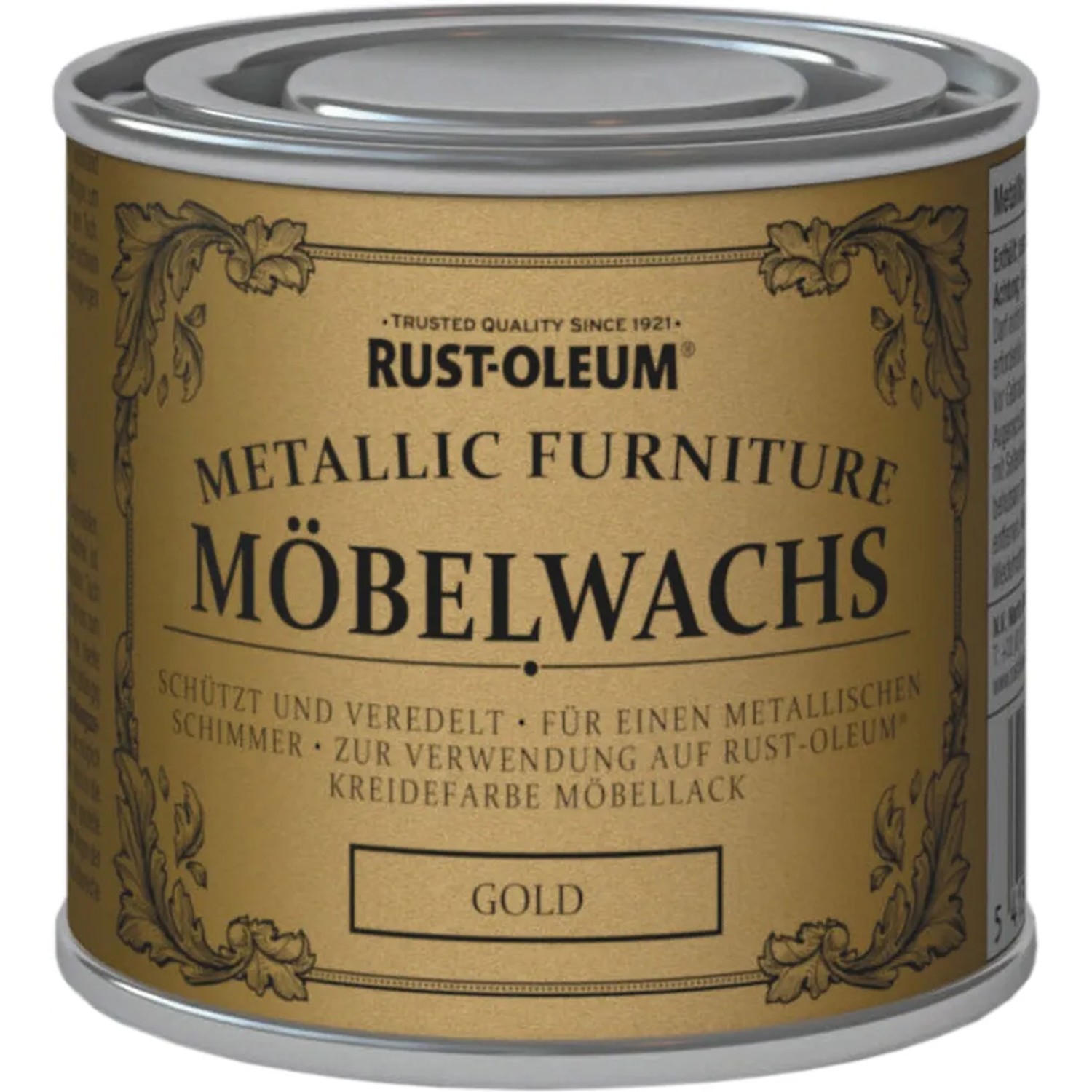 E-shop Rust-Oleum Politúra s nábytkovým voskom, metalická zlatá, 125 ml