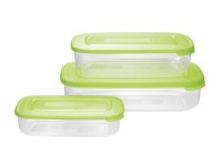 Tontarelli Súprava dóz na potraviny obdĺžnik, zelená, 3 ks