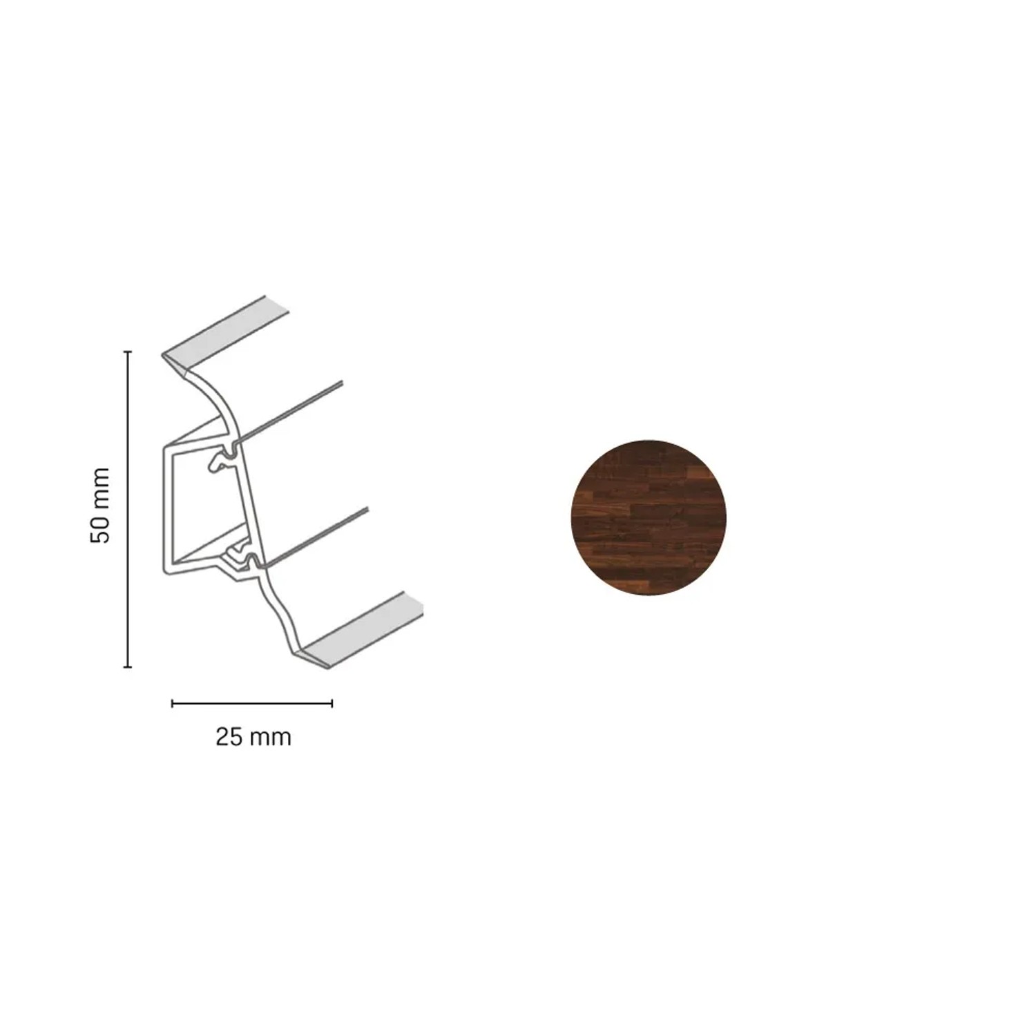 E-shop Döllken Profiles Lišta SLK 50 2125 orech virgínia 50 x 25 x 2500 mm