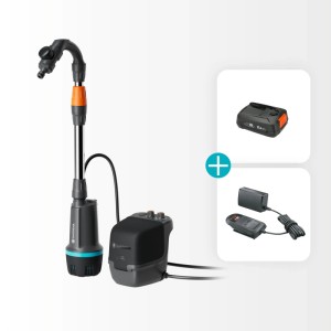 Gardena Akumulátorové čerpadlo do suda na dažďovú vodu 2600 Comfort 18 V Set s čerpadlom, batériou a nabíjačkou.