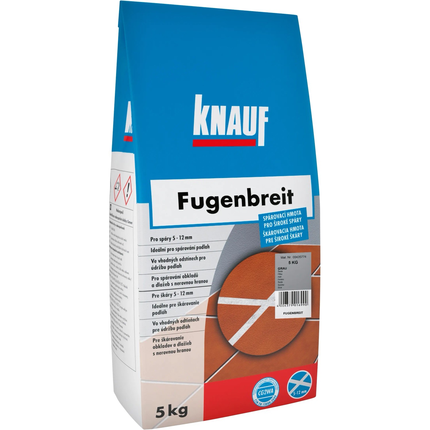 E-shop Knauf škárovacia hmota Fugenbreit, Grau, 5 kg