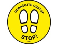 Samolepka Dodržujte odstup STOP! pr. 40 cm