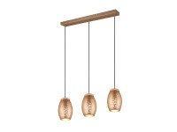 REALITY Závesné svietidlo BIDAR kávové 3 x E27 max. 28 W,71 x 150 x 15 cm