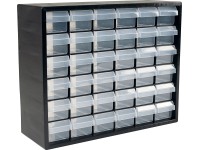 LUX-TOOLS Plastový dielenský organizér, 36 zásuviek, 40,7 x 14,1 x 33 cm