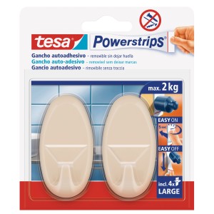 Tesa Powerstrips lepiace háčiky, balenie 2 ks, samolepiace a bezo zvyškov odstrániteľné.