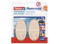 tesa Samolepiace háčiky Powerstrips L veľké oválne, béžová, 2 ks tesa Samolepiace háčiky Powerstrips L veľké oválne, béžová, 2 ks