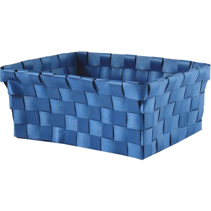 Úložný košík z PP výpletu modrý 19 cm x 14 cm x 8 cm