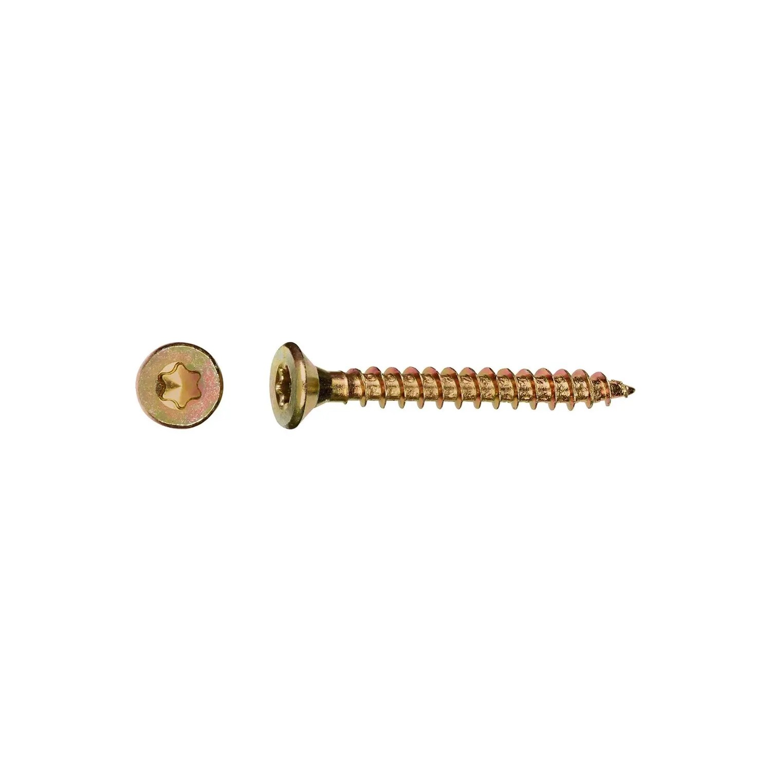 E-shop Uni skrutky so zápustnou hlavou TX10 plný závit žlto pozink. 3x30 mm, 200 ks