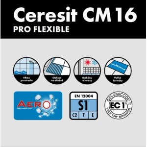Ceresit Flexibilné cementové lepidlo na obklady a dlažby CM 16 PRO FLEXIBLE 25kg