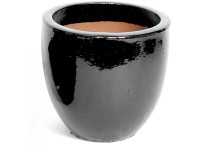 Mega Collections Kvetináč Glazed Egg Pot lesklá čierna pr. 60 x 52 cm Mega Collections Kvetináč Glazed Egg Pot lesklá čierna pr. 60 x 52 cm