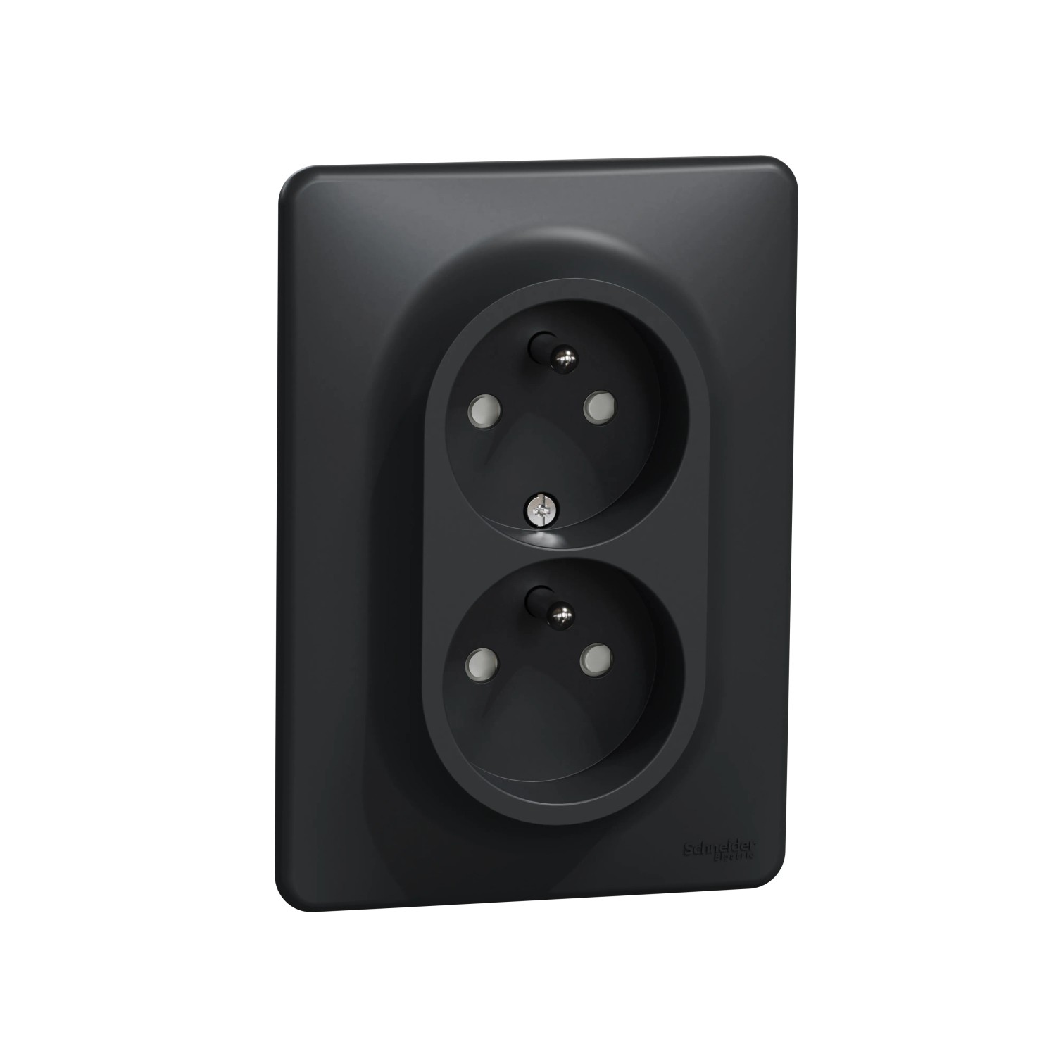 E-shop Schneider Electric Dvojitá zásuvka 2P + PE Sedna, 16 - 250 V, antracitová