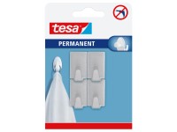 tesa Samolepiace háčiky Permanent S obdĺžnikové, nerezová oceľ, 4 ks
