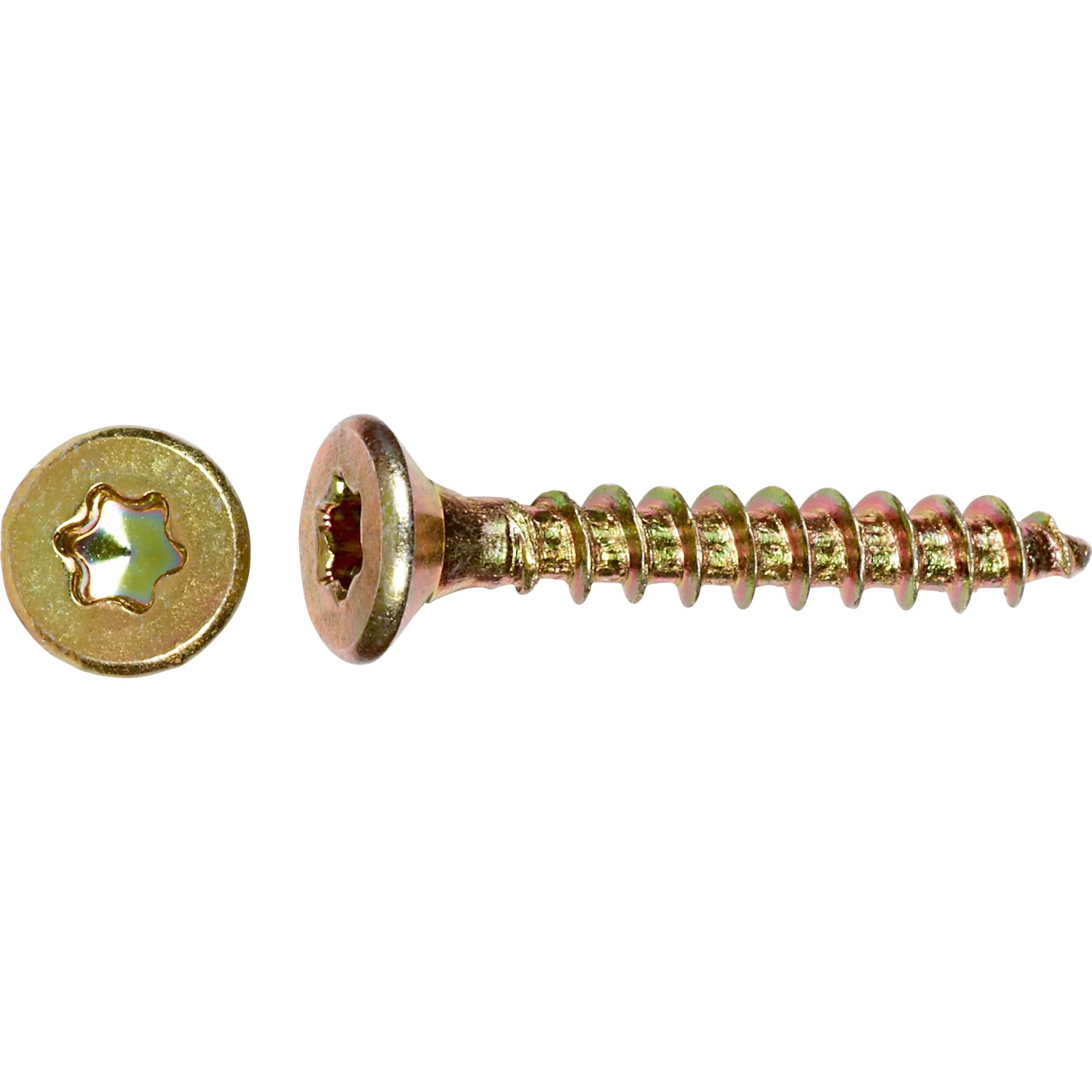 E-shop Uni skrutky so zápustnou hlavou TX8 plný závit žlto pozink. 2,5 x 12 mm, 80 ks
