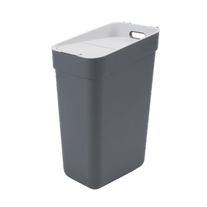 Curver Kôš na odpad Ready to Collect, 30 l, tmavosivý, s bielym vekom a úchytom.