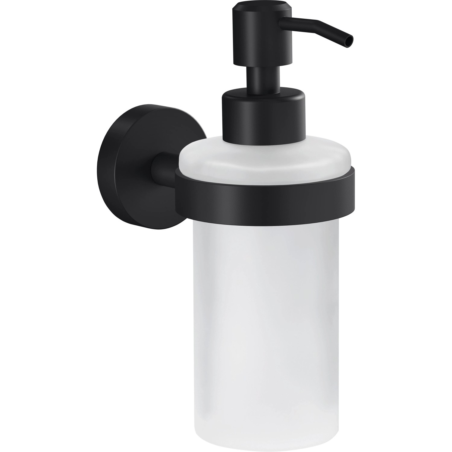 E-shop tesa Nástenný dávkovač mydla Moon, matná čierna, 200 ml