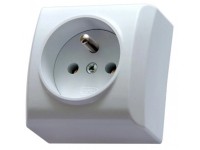 Ospel Zásuvka BIS na omietku uzemnená, 16A, 250V, 3520W, IP20, biela