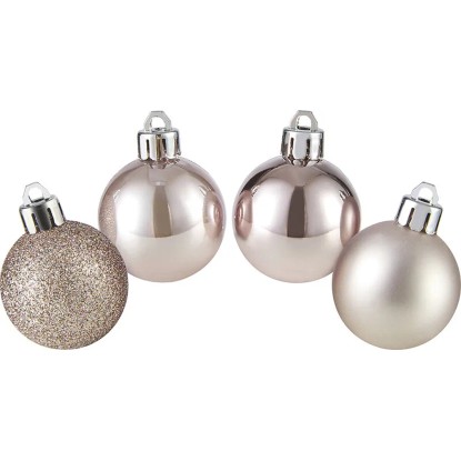 Súprava ozdôb na vianočný stromček, staroružová, 20 ks, pr. 4 cm