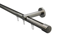 Gardinia Záclonová súprava Isa nerezová 1 tyč s pojazdom pr. 20 mm, 180 cm