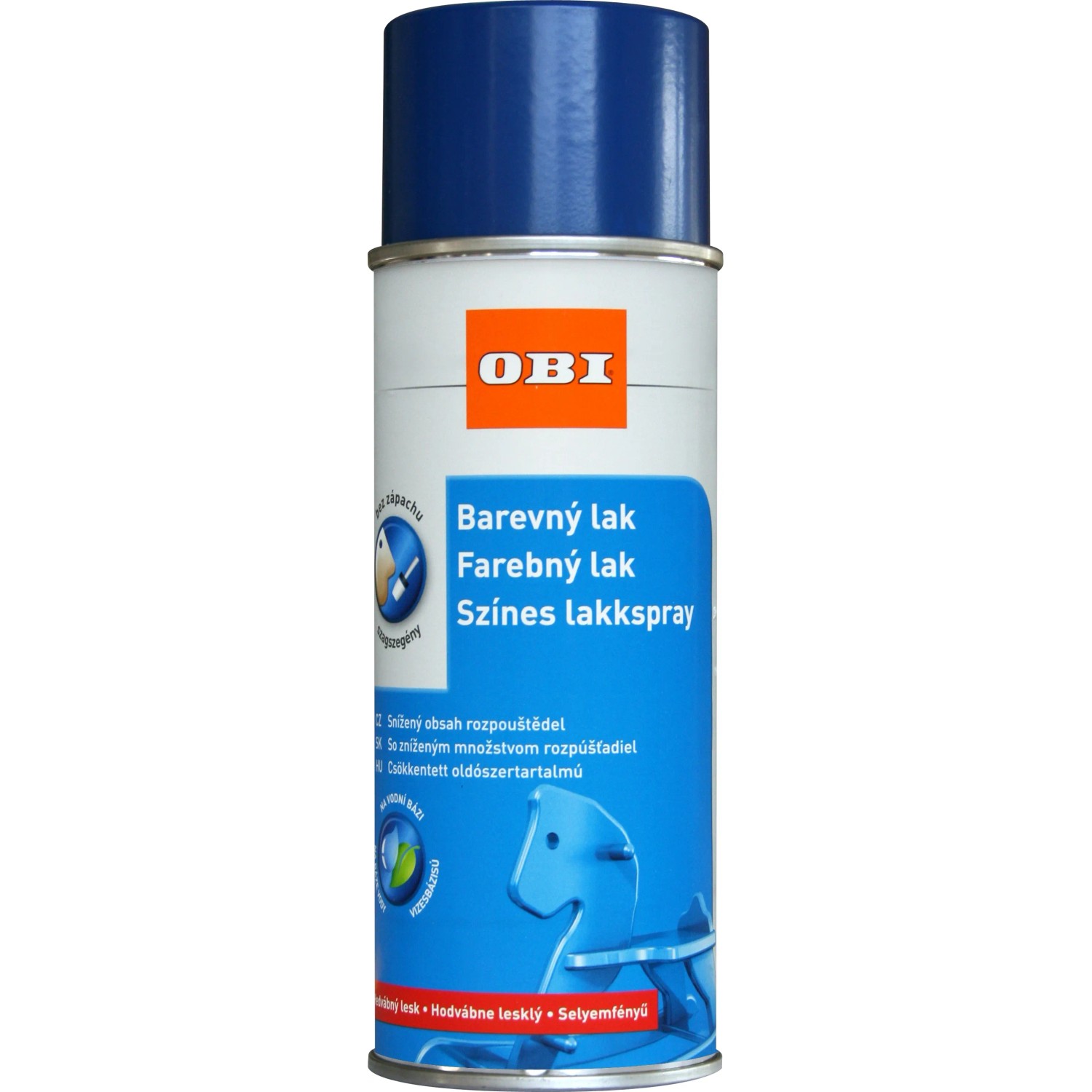 E-shop OBI Lak v spreji hodvábne lesklý RAL 5010 enziánová modrá 400 ml