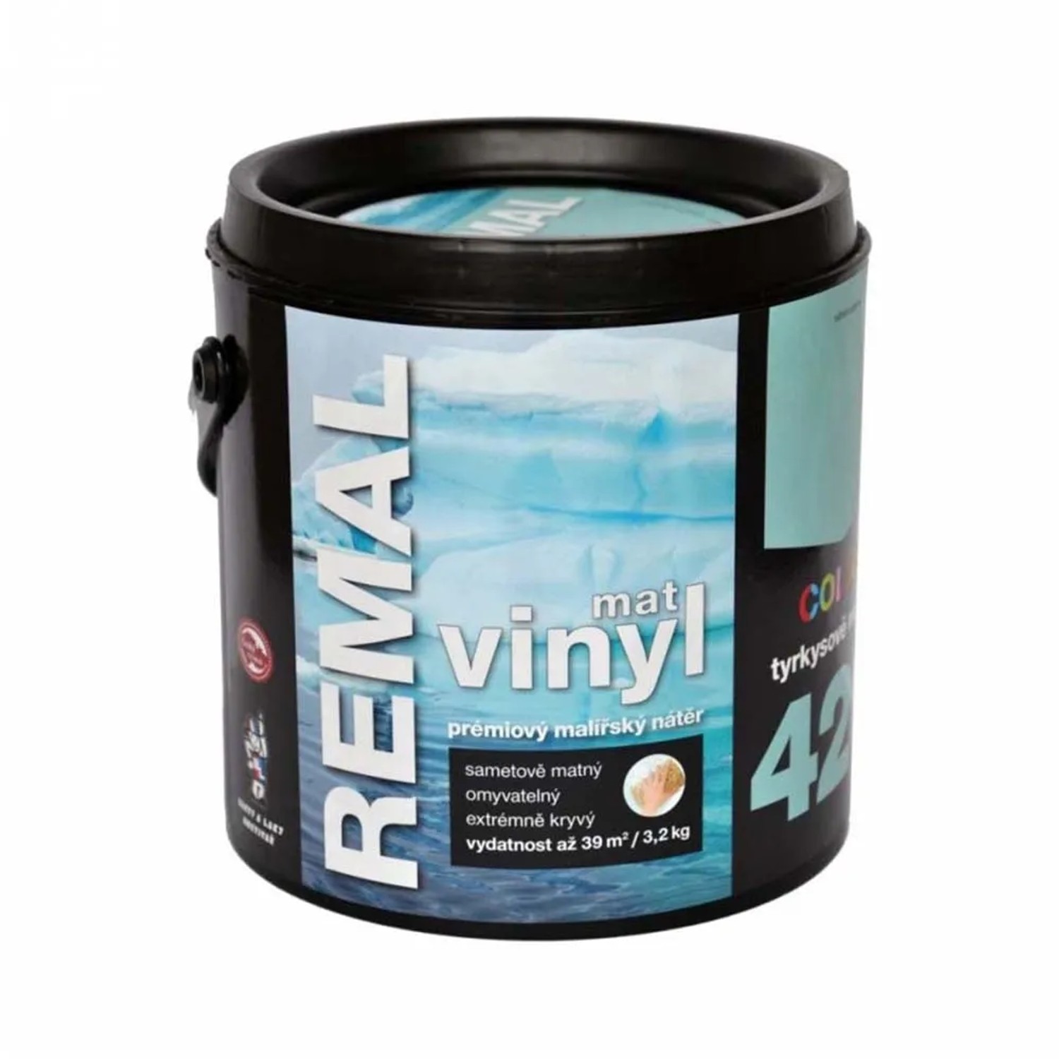 E-shop REMAL Vinyl COLOR Mat Prémiový maliarsky náter 420 tyrkysovo modrá 3,2 kg
