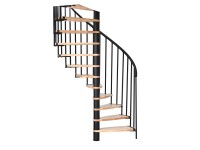Minka STAIRS Priestorovo točité schodisko Luna buk/čierna 101-155 x 57-84 cm Minka STAIRS Priestorovo točité schodisko Luna buk/čierna 101-155 x 57-84 cm