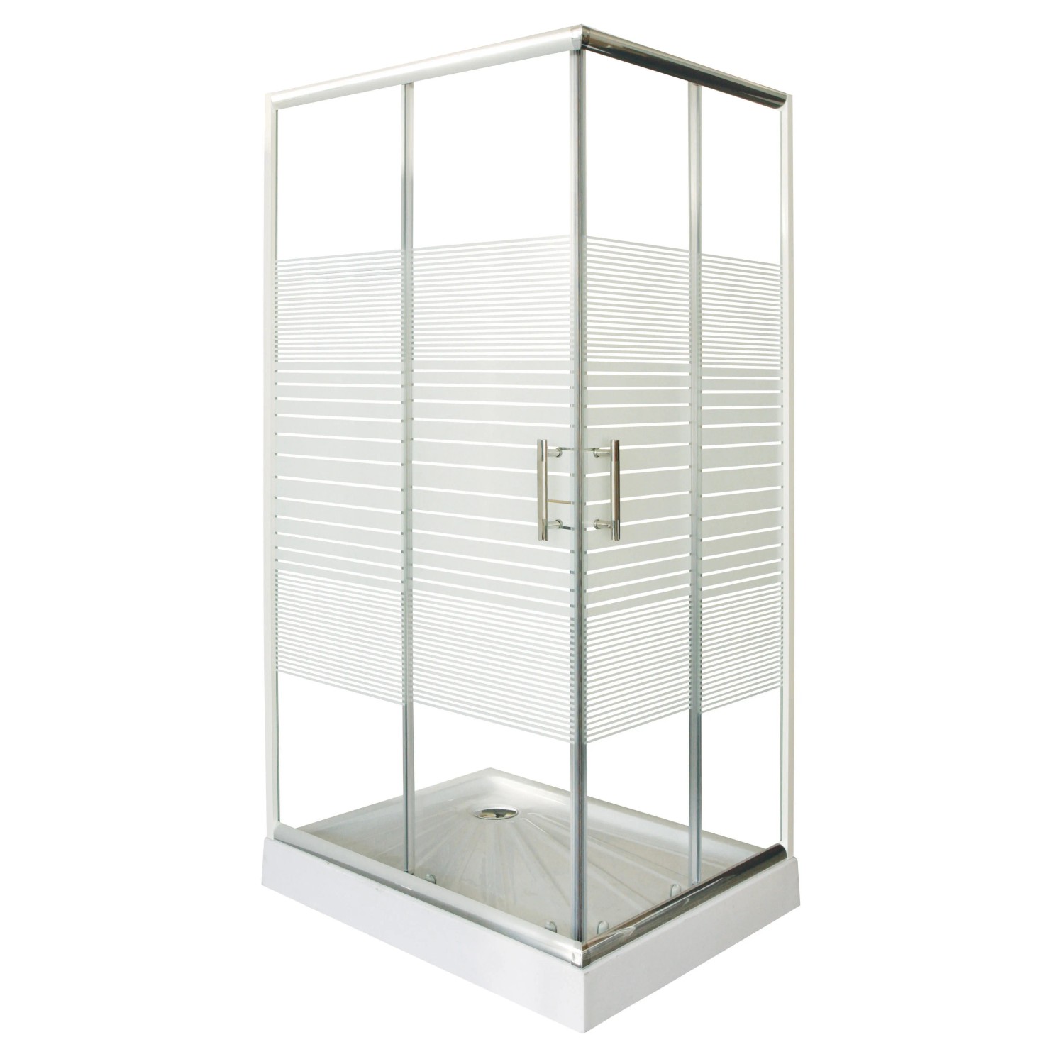 E-shop Sanotechnik Sprchovací kút s vaničkou, chróm, 80 x 100 x 185 cm