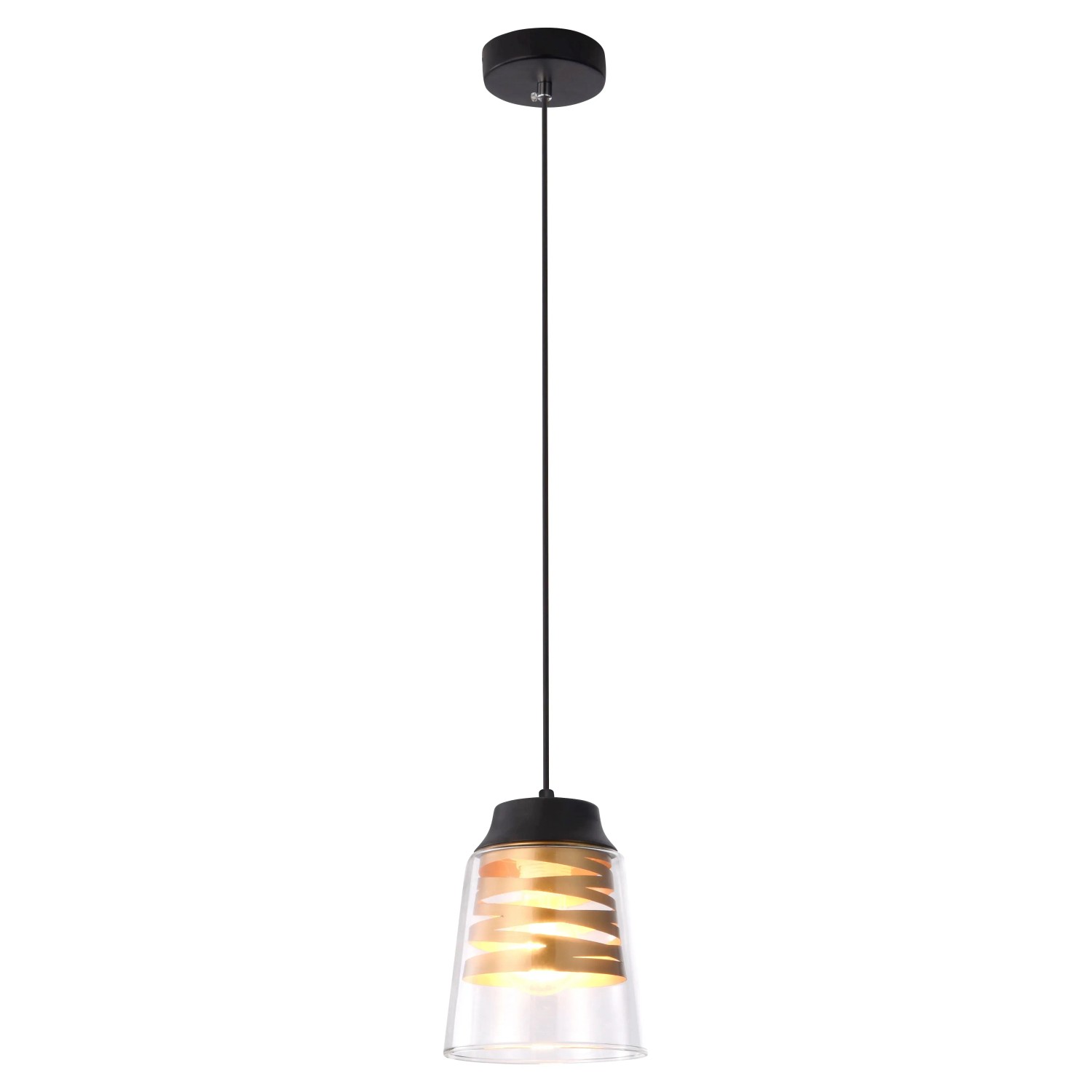 E-shop Rabalux Závesné svietidlo Zenaida, matná čierna/priehľadná, pr. 15,5 x 120 cm