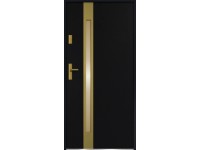 O.K. DOORS Oceľové vchodové dvere TEMIDAS INOX GOLD P55 tmavo antracitové 80 P