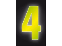 Conacord Reflexné domové číslo 4, žlté, 8 cm