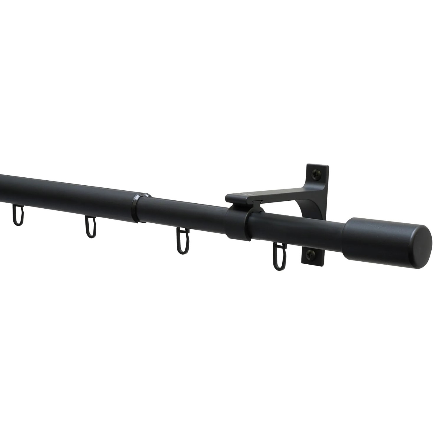 E-shop Gardinia Kompletná sada záclonovej tyče Thasos pr. 19/22 mm, čierna, 190-360 cm