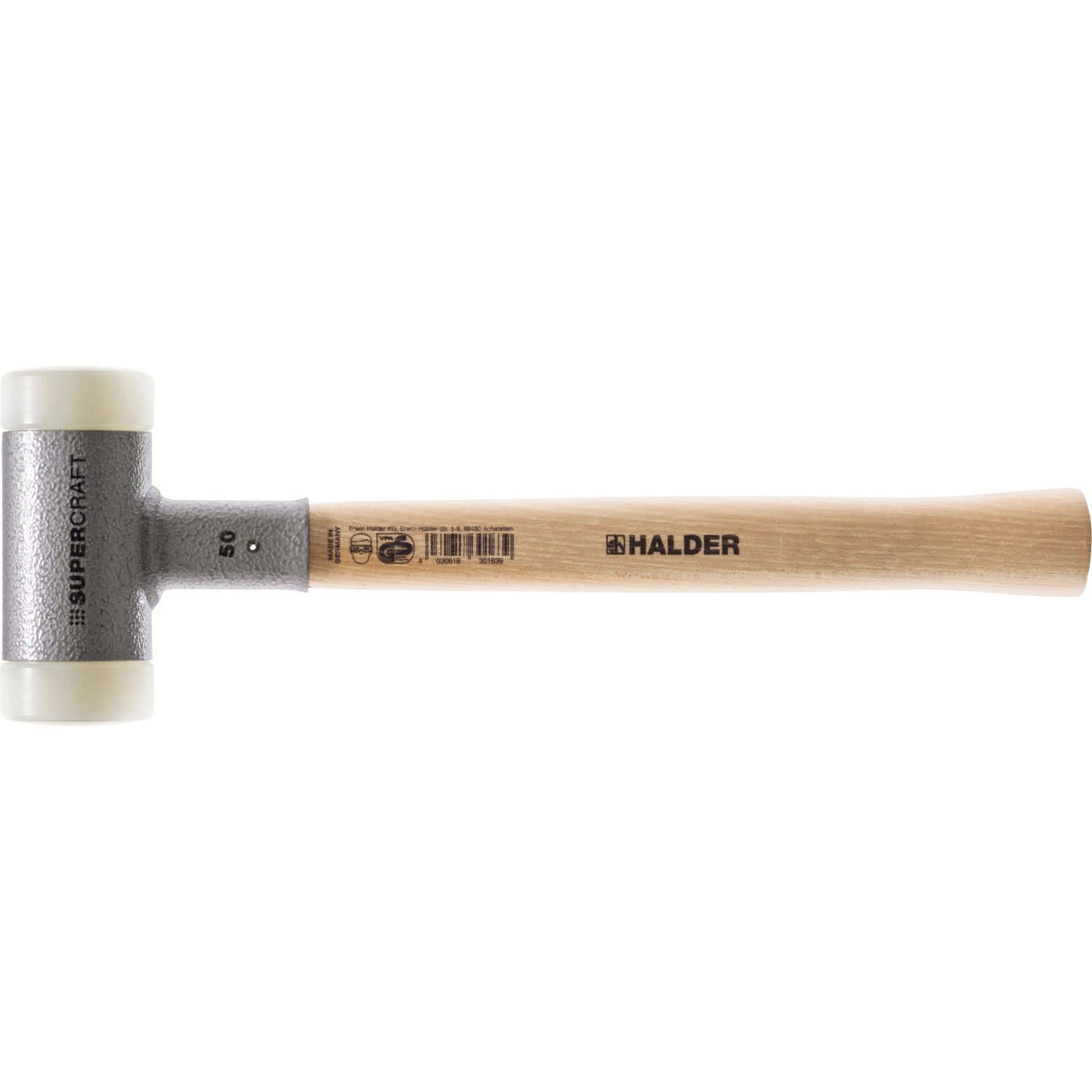 E-shop Halder Kladivo Supercraft, nylon/hickory, pr. 40 mm