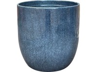 Keramický kvetináč, lesklá modrá, pr. 14 x 13 cm