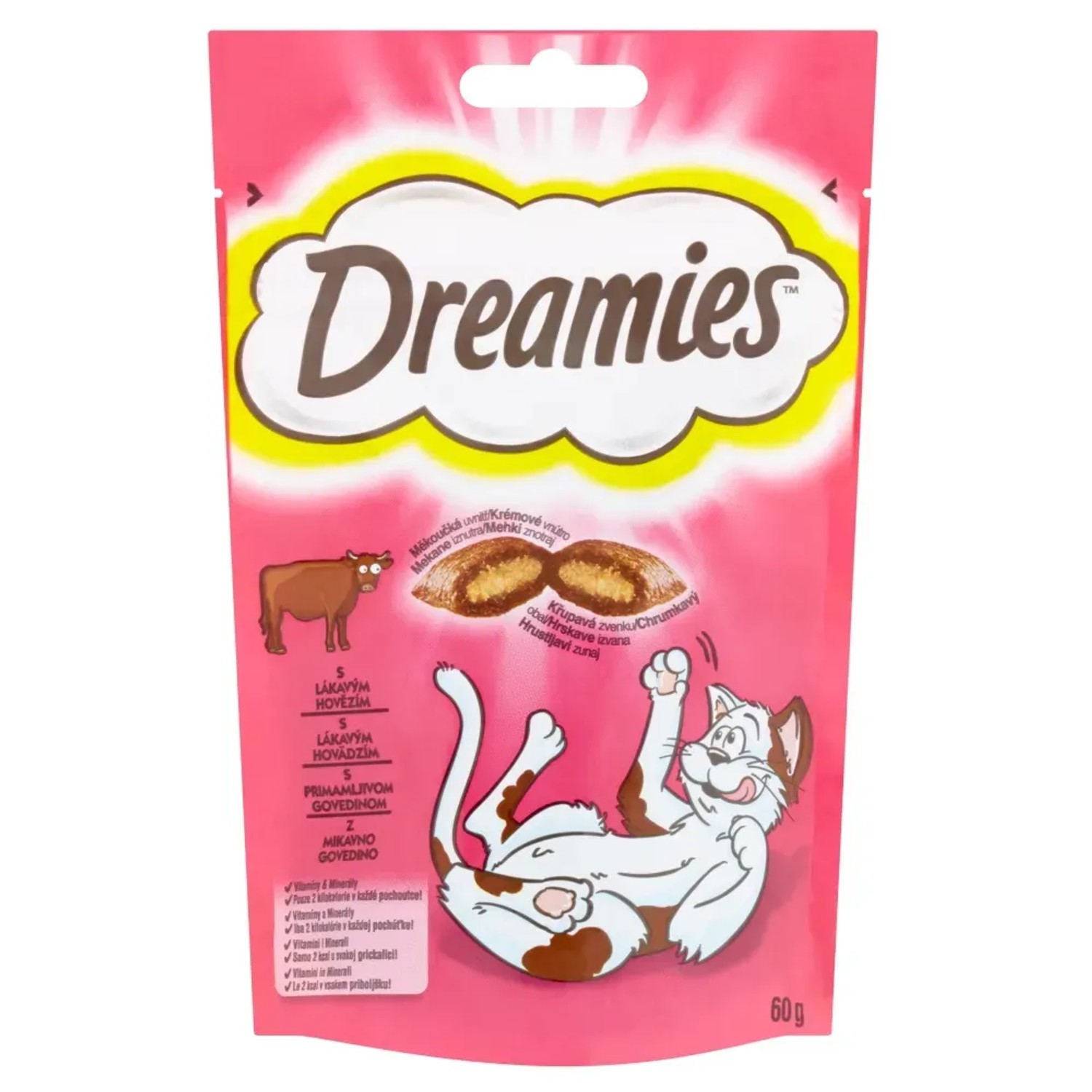 E-shop Dreamies Pochúťka pre mačky s hovädzím 60 g