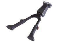 Dvojnohý stojan prestaviteľný hliníkový čierny 26