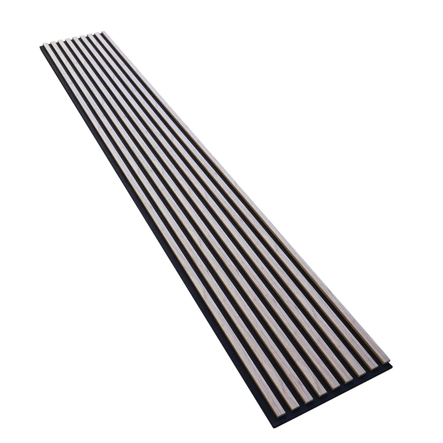 E-shop Designový panel na čiernej plsti s lamelami, dub Verona, 2 x 4 x 2,6 m
